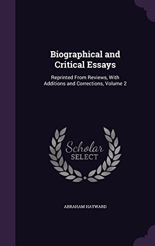 Biographical and Critical Essays cover