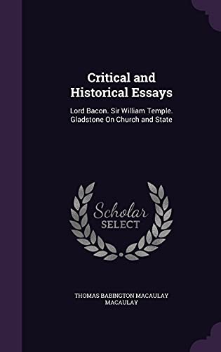 Critical and Historical Essays cover