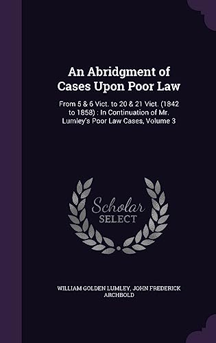 An Abridgment of Cases Upon Poor Law cover
