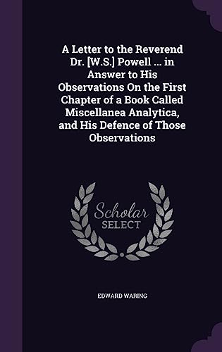 A Letter to the Reverend Dr. [W.S.] Powell ... in Answer to His Observ cover