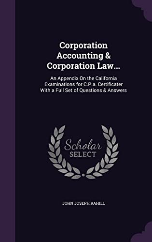 Corporation Accounting & Corporation Law... cover