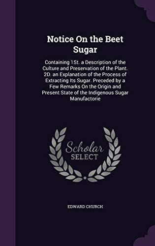 Notice On the Beet Sugar cover