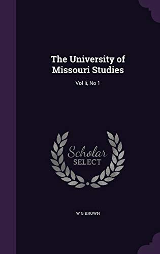The University of Missouri Studies cover