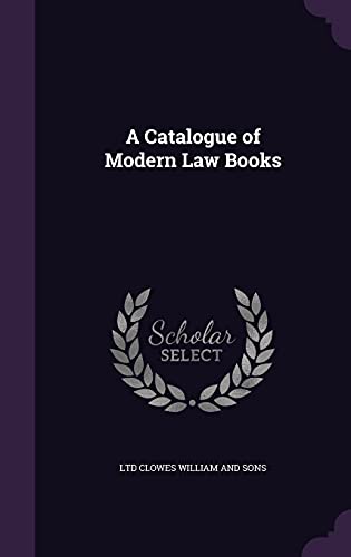 A Catalogue of Modern Law Books cover