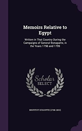 Memoirs Relative to Egypt cover
