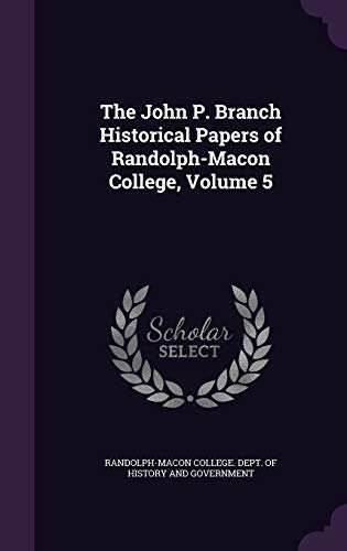 The John P. Branch Historical Papers of Randolph-Macon College, Volume cover
