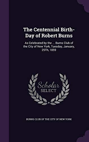 The Centennial Birth-Day of Robert Burns cover