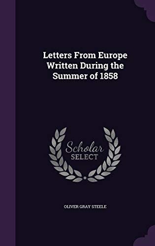 Letters From Europe Written During the Summer of 1858 cover