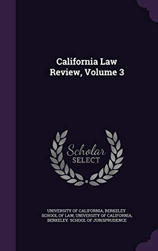 California Law Review, Volume 3 cover