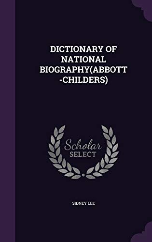 Dictionary of National Biography(abbott-Childers) cover