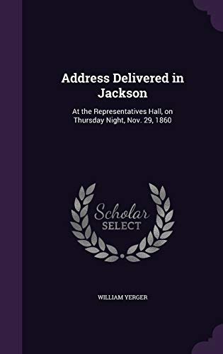 Address Delivered in Jackson cover