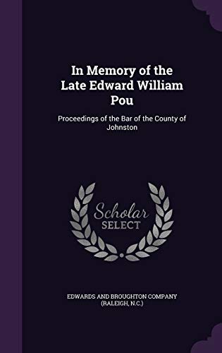 In Memory of the Late Edward William Pou cover