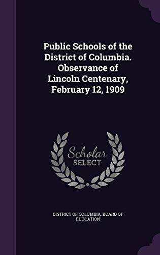 Public Schools of the District of Columbia. Observance of Lincoln Cent cover