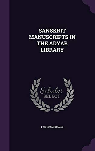 Sanskrit Manuscripts in the Adyar Library cover