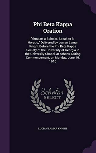 Phi Beta Kappa Oration cover