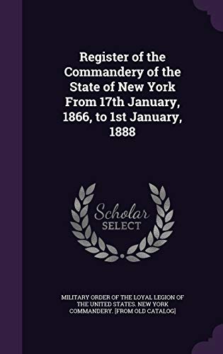 Register of the Commandery of the State of New York From 17th January, cover