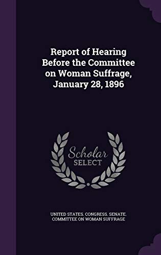 Report of Hearing Before the Committee on Woman Suffrage, January 28, cover