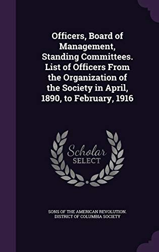Officers, Board of Management, Standing Committees. List of Officers F cover