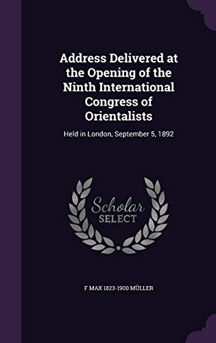 Address Delivered at the Opening of the Ninth International Congress o cover
