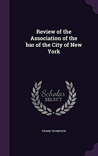 Review of the Association of the bar of the City of New York cover
