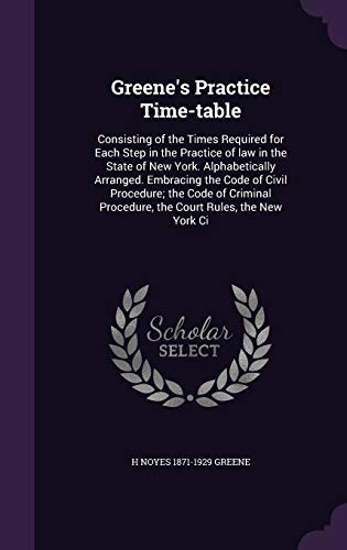 Greene's Practice Time-table cover