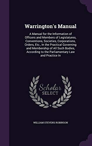 Warrington's Manual cover