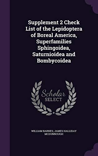 Supplement 2 Check List of the Lepidoptera of Boreal America, Superfam cover