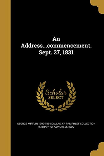 An Address...commencement. Sept. 27, 1831 cover