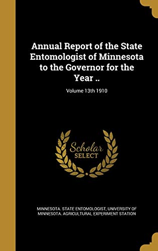 Annual Report of the State Entomologist of Minnesota to the Governor f cover