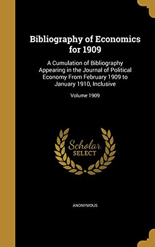Bibliography of Economics for 1909 cover