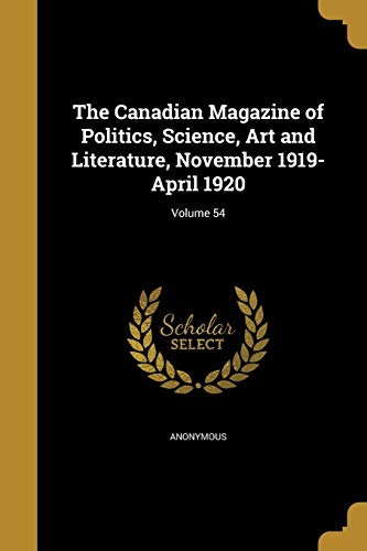 The Canadian Magazine of Politics, Science, Art and Literature, Novemb cover
