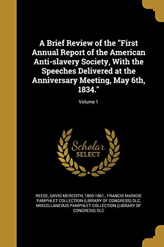 A Brief Review of the "First Annual Report of the American Anti-slaver cover