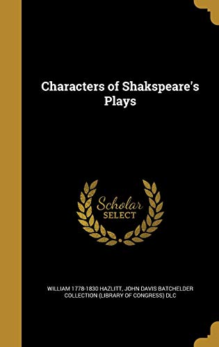 Characters of Shakspeare's Plays cover