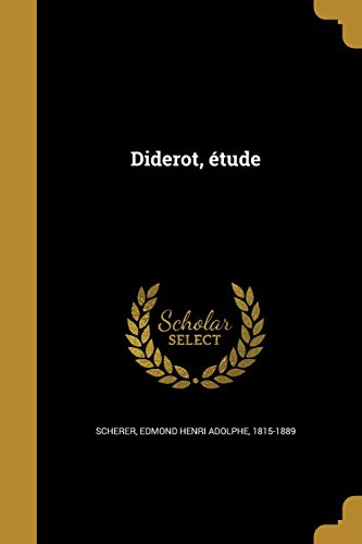 Diderot, étude cover