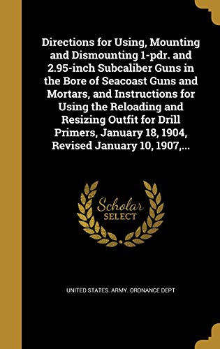 Directions for Using, Mounting and Dismounting 1-pdr. and 2.95-inch Su cover