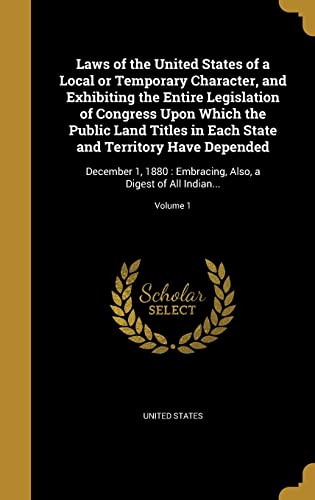 Laws of the United States of a Local or Temporary Character, and Exhib cover