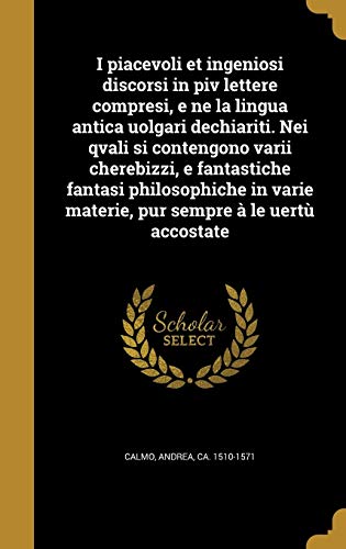 I piacevoli et ingeniosi discorsi in piv lettere compresi, e ne la lin cover art