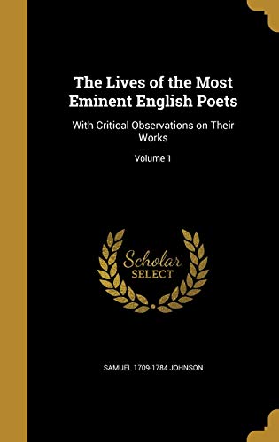 The Lives of the Most Eminent English Poets cover