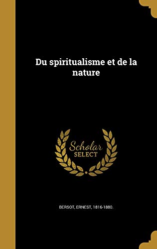 Du spiritualisme et de la nature cover art