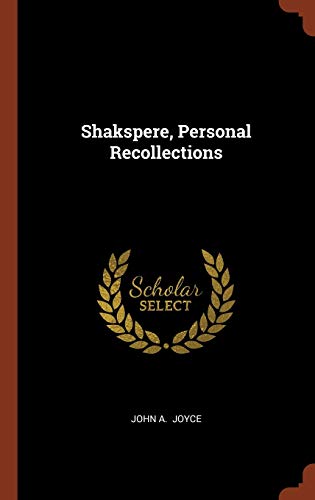 Shakspere, Personal Recollections cover