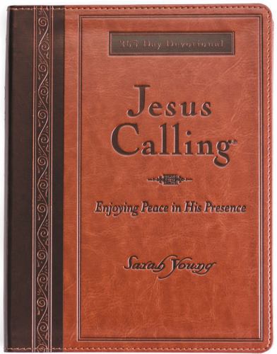Jesus Calling, Large Text Brown Leathersoft, with Full Scriptures