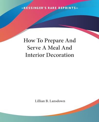 Prepare And Serve A Meal And Interior Decoration cover
