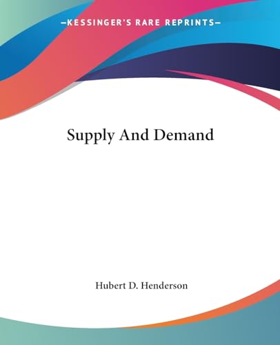 Supply And Demand