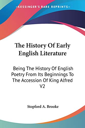 The History Of Early English Literature cover