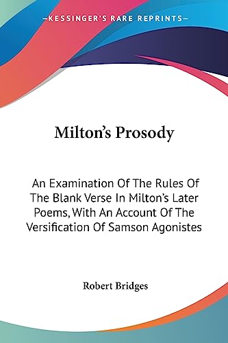 Milton's Prosody