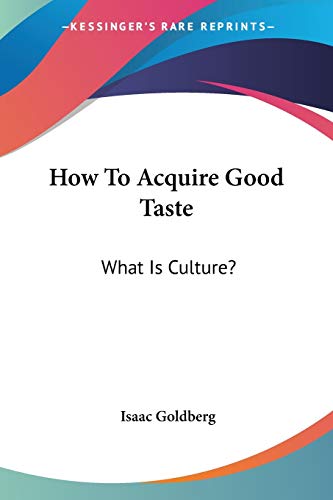 How To Acquire Good Taste cover