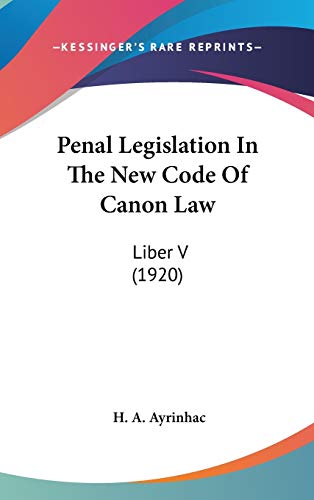 Penal Legislation In The New Code Of Canon Law cover