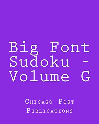 Big Font Sudoku - Volume G cover