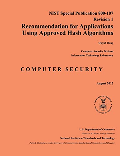 Recommendation for Applications Using Approved Hash Algorithms cover