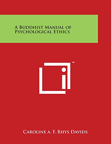 A Buddhist Manual of Psychological Ethics cover